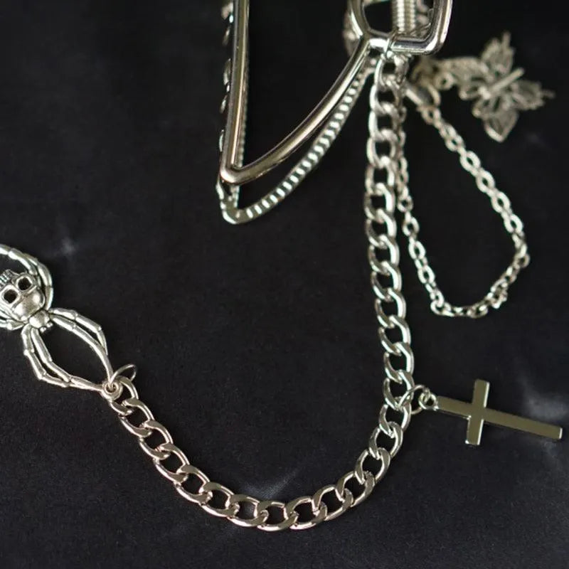 Shark Cross Heart Hairpin