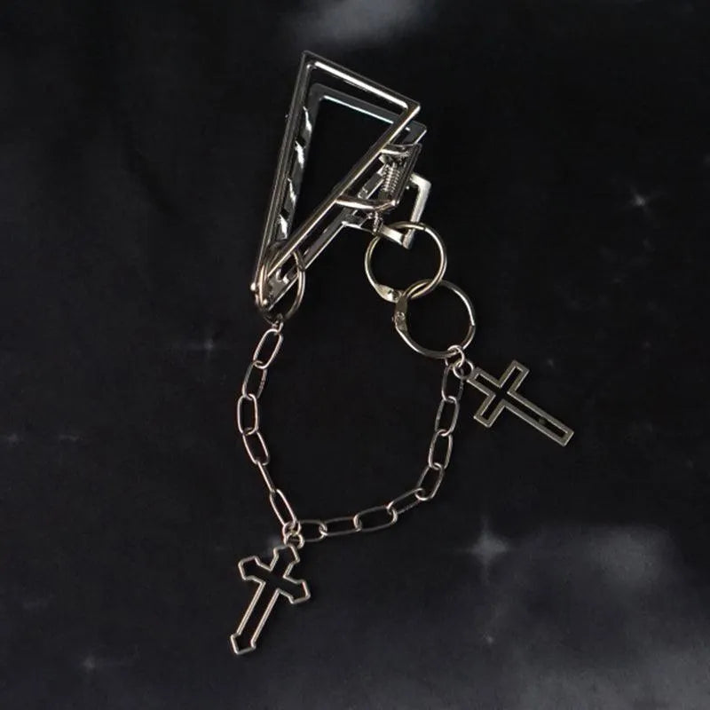 Shark Cross Heart Hairpin