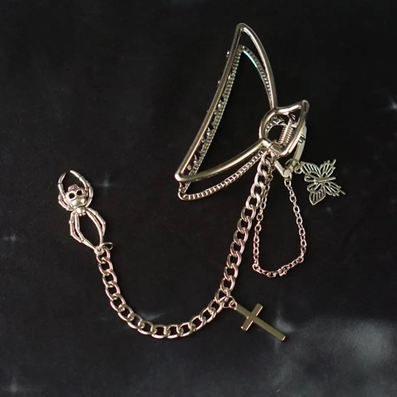 Shark Cross Heart Hairpin