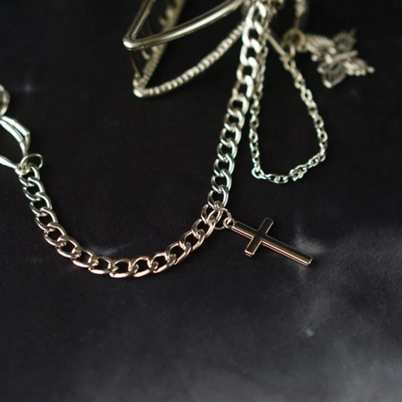 Shark Cross Heart Hairpin