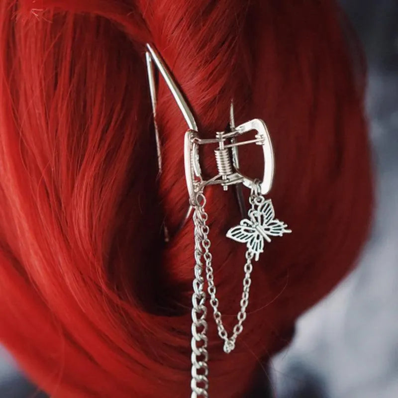 Shark Cross Heart Hairpin