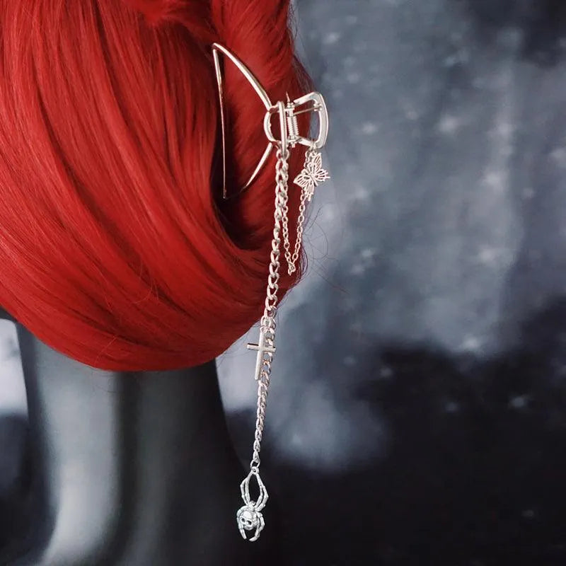 Shark Cross Heart Hairpin