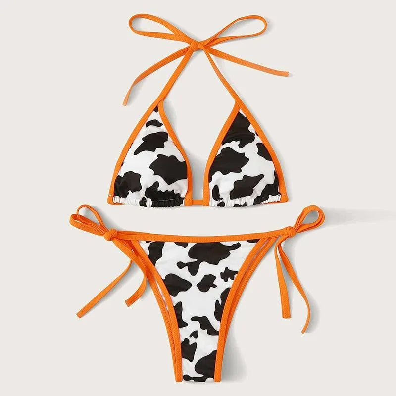 Cow Print Bikini Swimsuit