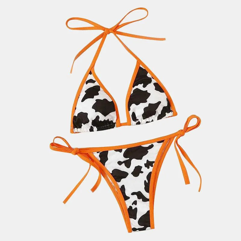 Cow Print Bikini Swimsuit