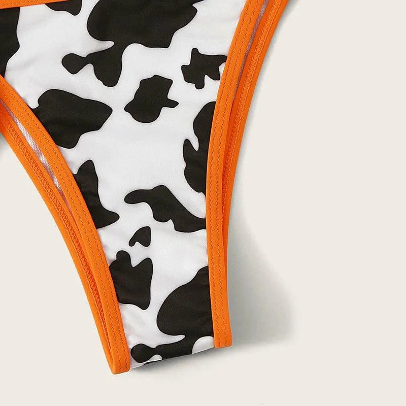 Cow Print Bikini Swimsuit