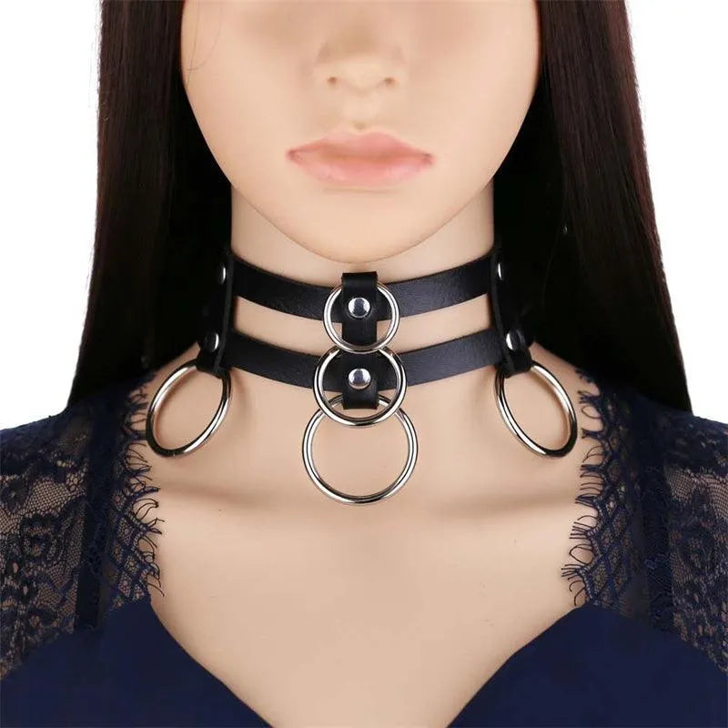 Punk Double Row Choker