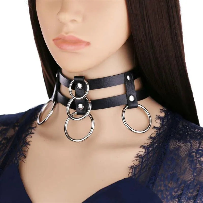 Punk Double Row Choker