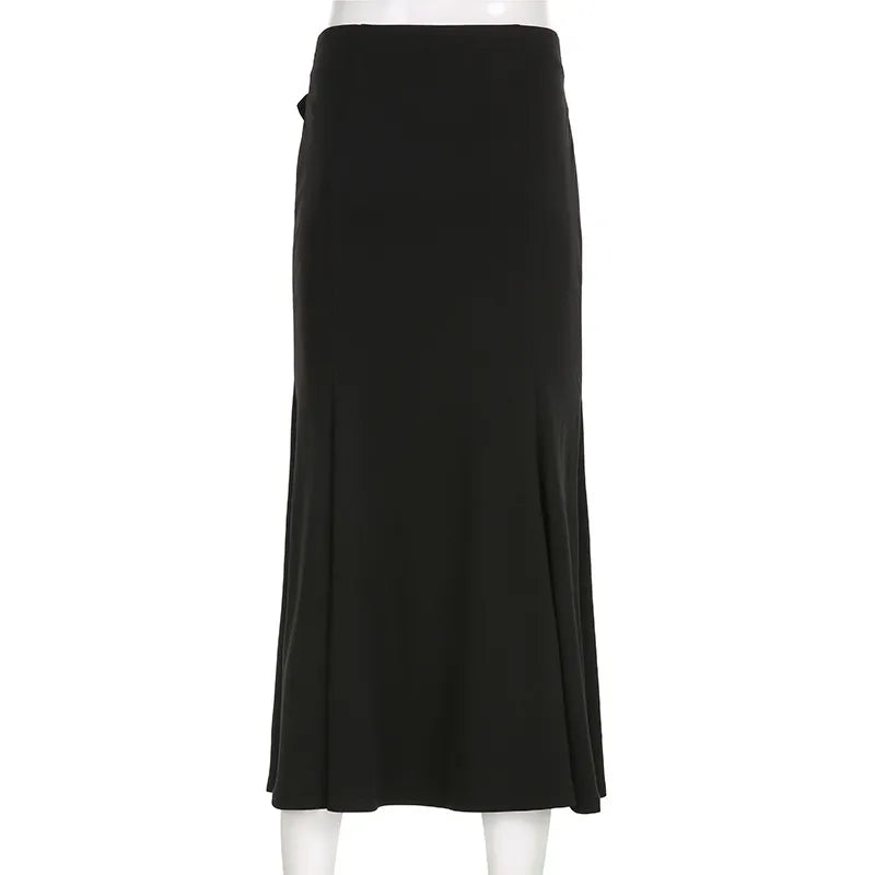 Goth Open Leg Fishtail Long Skirt