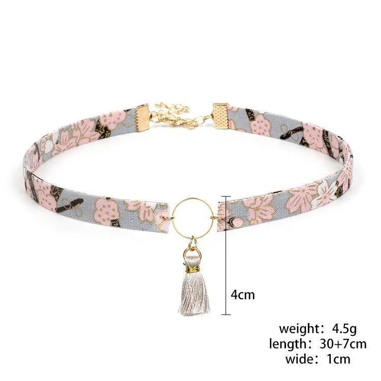 Flower Tassels Choker