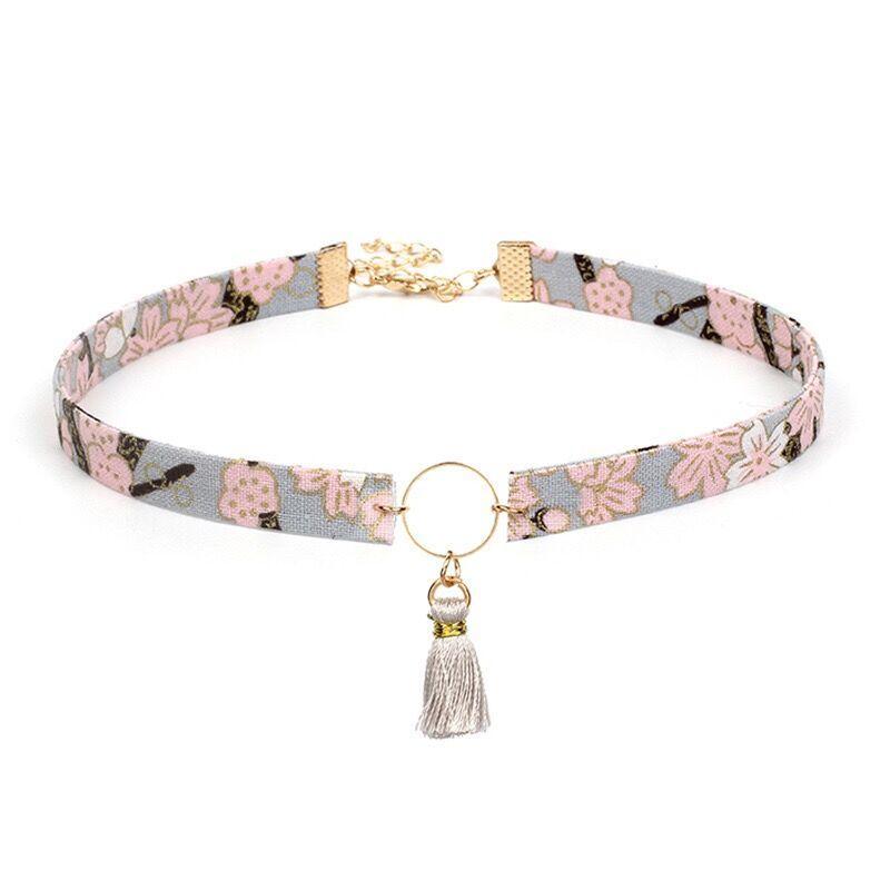 Flower Tassels Choker