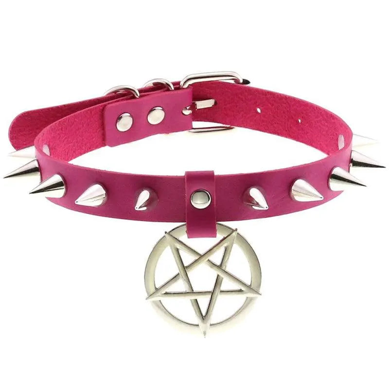 Pentagram Spike Choker
