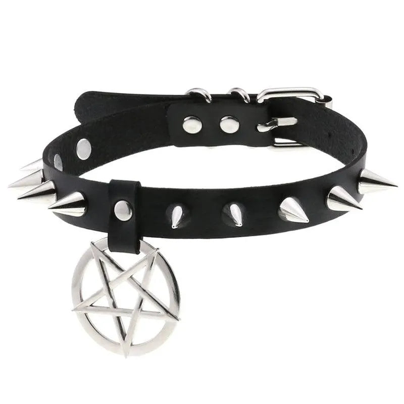 Pentagram Spike Choker
