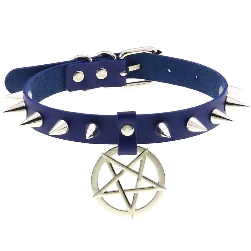 Pentagram Spike Choker