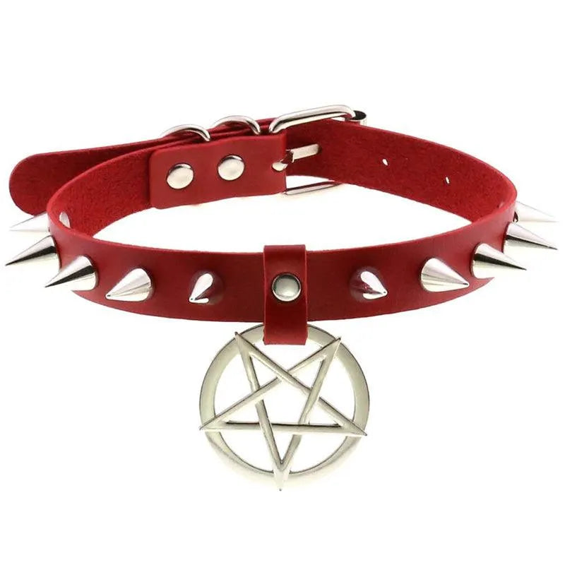Pentagram Spike Choker