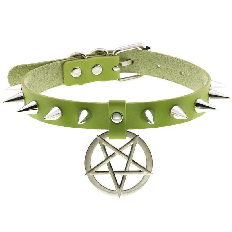 Pentagram Spike Choker