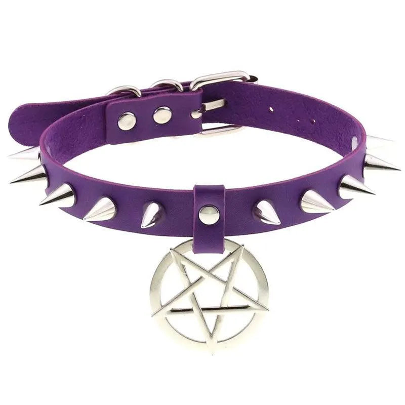 Pentagram Spike Choker
