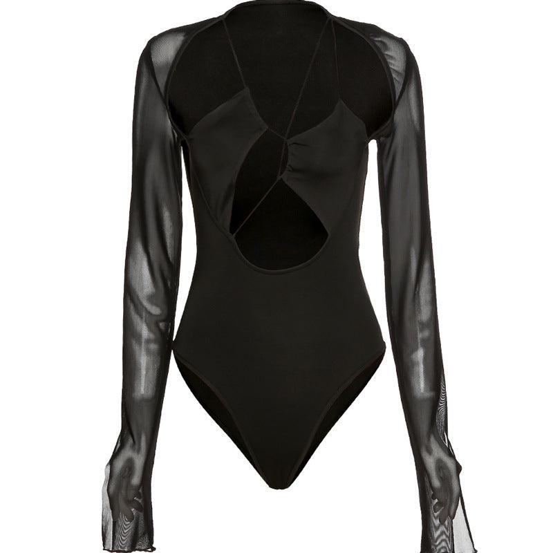 New Trend Mesh Halter Bodysuit
