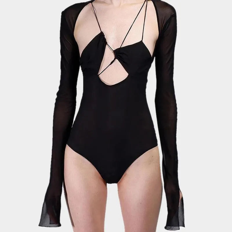 New Trend Mesh Halter Bodysuit
