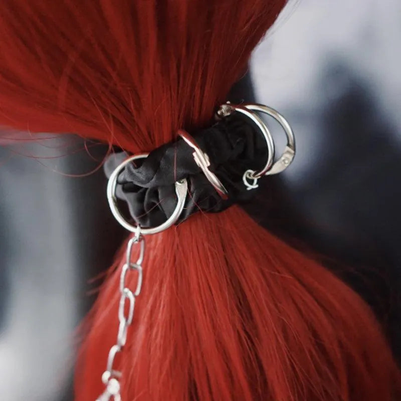 Skull Cross Heart Hair Tie