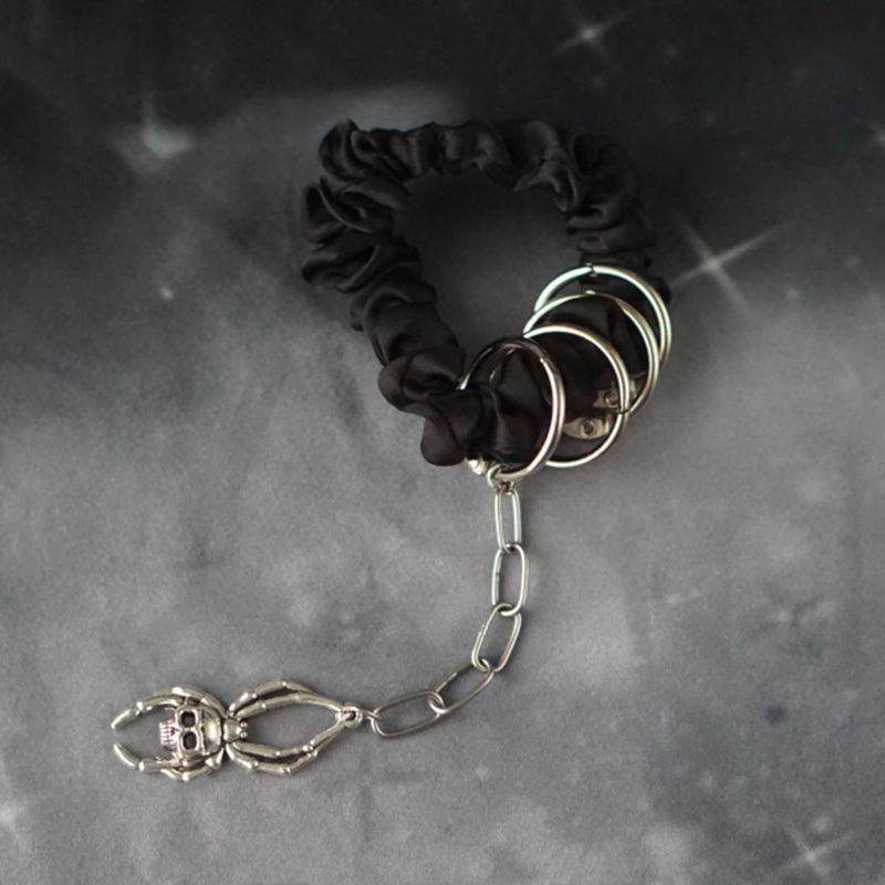 Skull Cross Heart Hair Tie