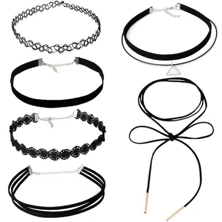 Simple Black Choker Set