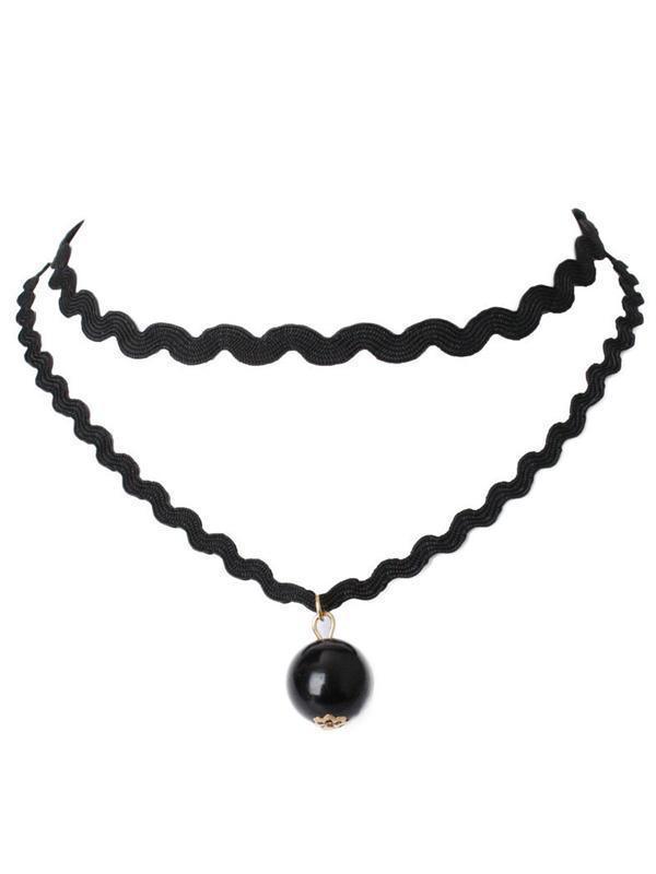 Simple Black Choker Set
