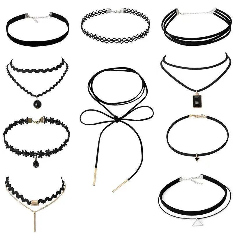 Simple Black Choker Set