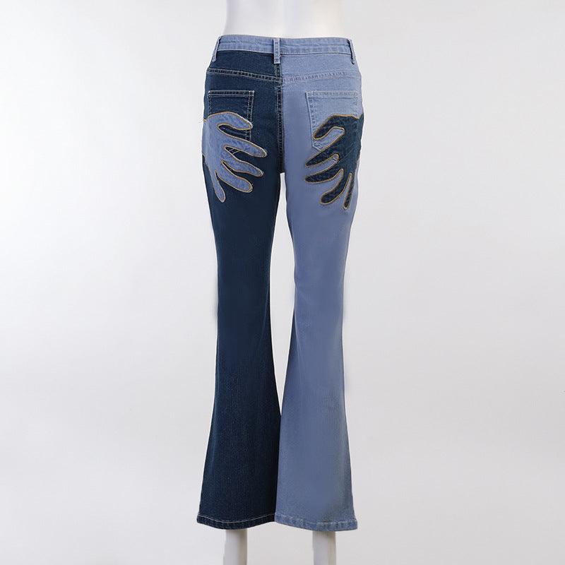 Contrast Palm Patch Embroidered Pants