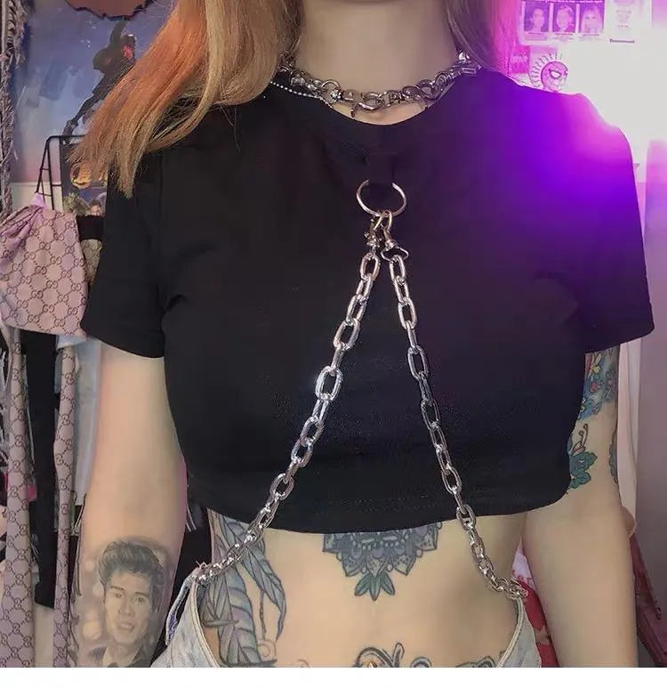 Gothic Grunge Chain T-Shirt
