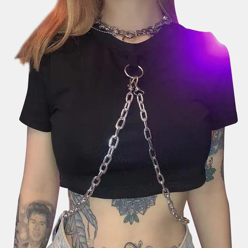 Gothic Grunge Chain T-Shirt