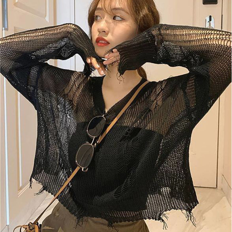 Careless Whisper Hollow Out Knitted Top