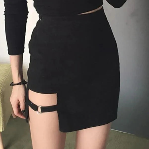 Dominate Asymmetric Goth Skirt