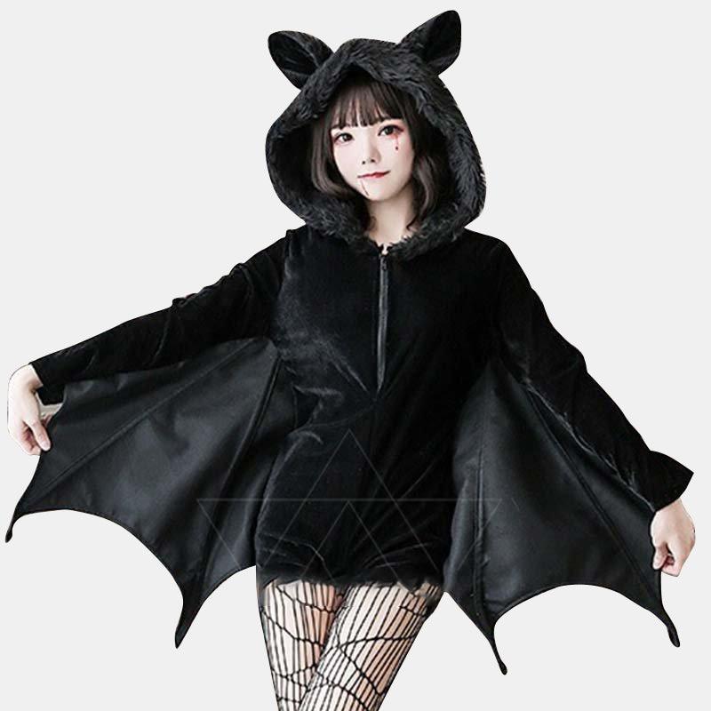 Bat Ear Hooded Dress and Devil Stockings