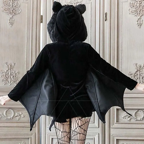 Bat Ear Hooded Dress and Devil Stockings