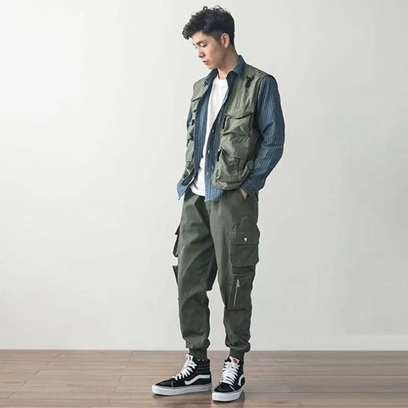 Multi Zipper Pockets Jogger Pants