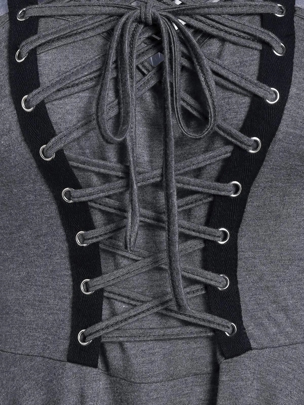 Sleeveless Lace Up Strap Irregular Dress