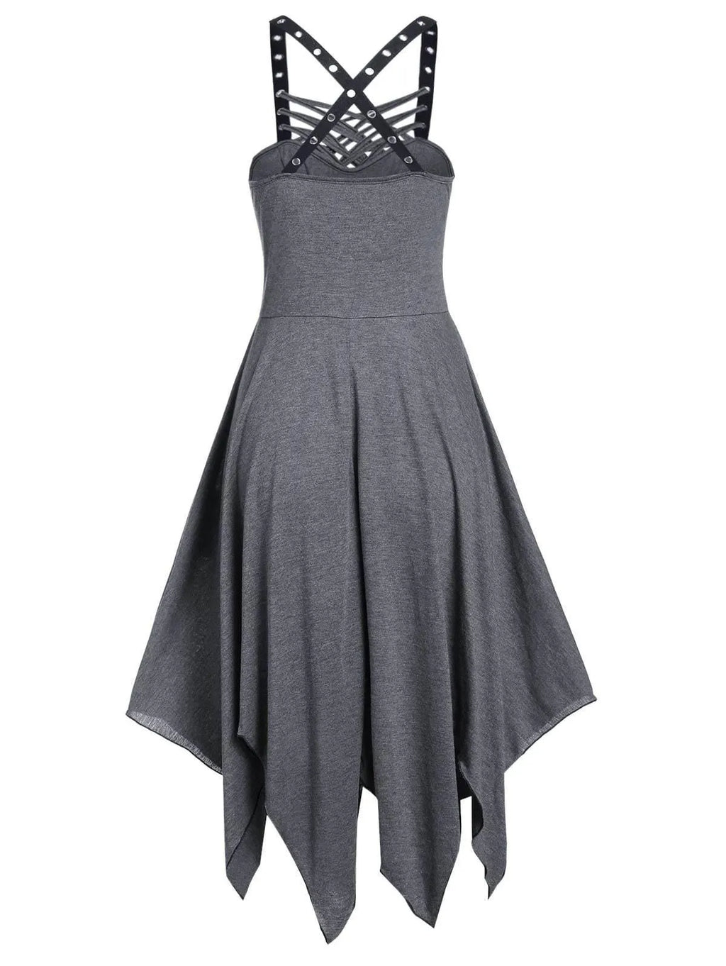 Sleeveless Lace Up Strap Irregular Dress