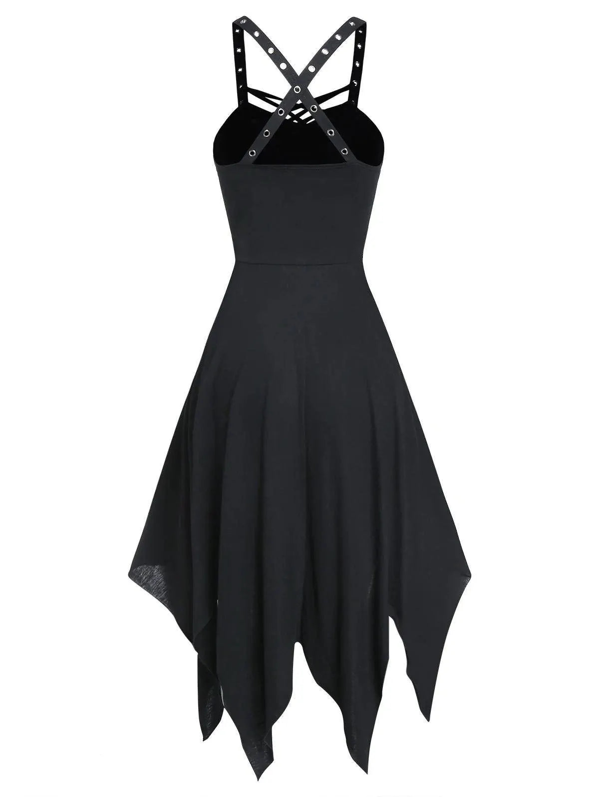 Sleeveless Lace Up Strap Irregular Dress