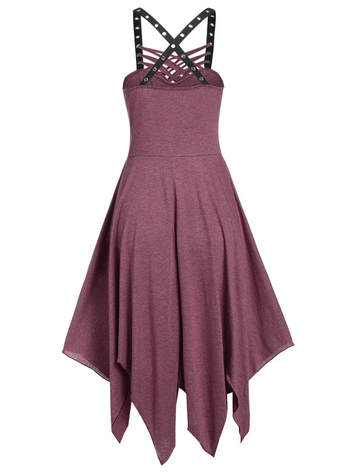 Sleeveless Lace Up Strap Irregular Dress