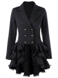 Double Breasted Ruffle Pendulum Coat