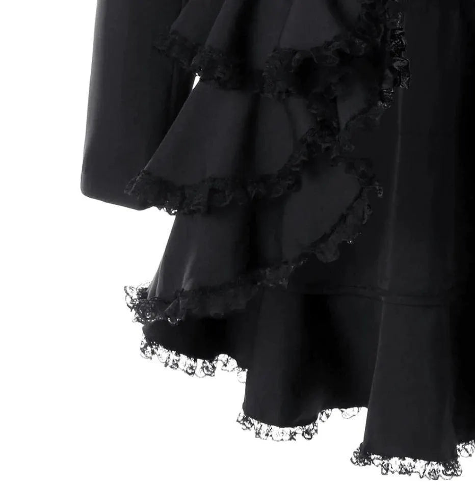 Double Breasted Ruffle Pendulum Coat
