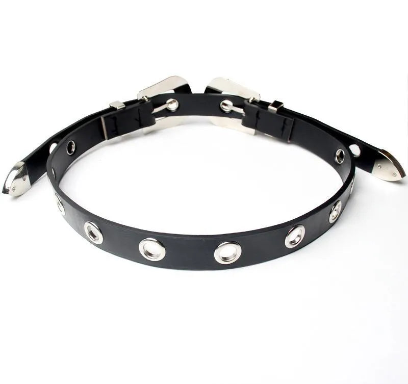 Punk Carved Double Buckle PU Belt