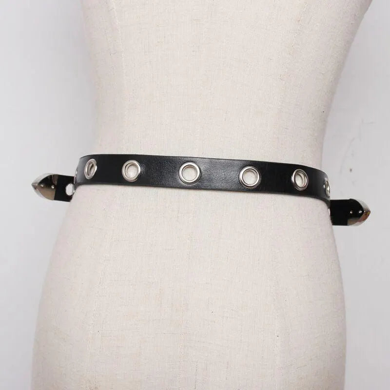 Punk Carved Double Buckle PU Belt