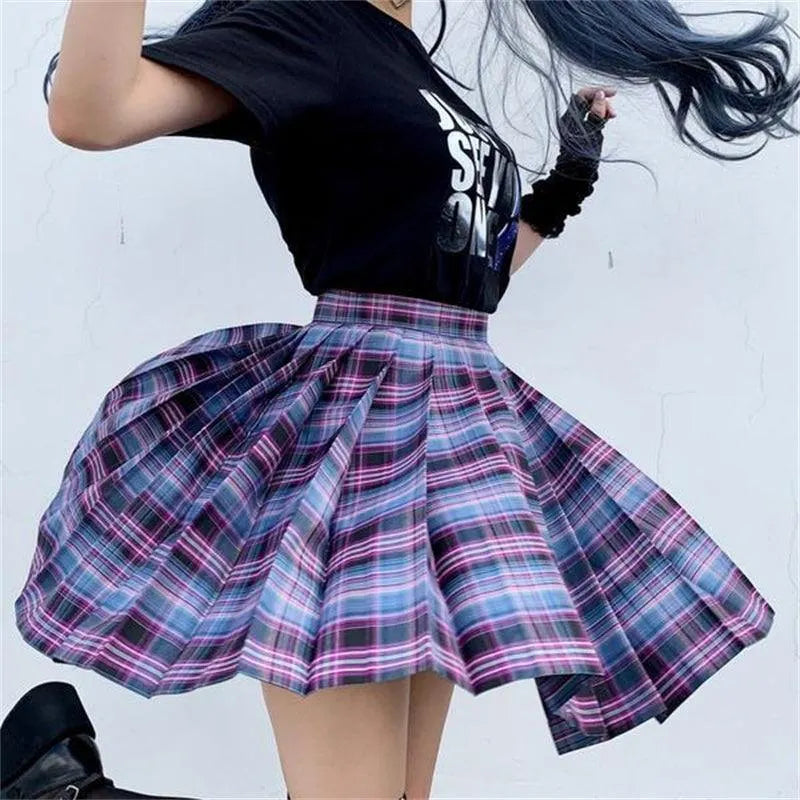 Purple Plaid Skirt