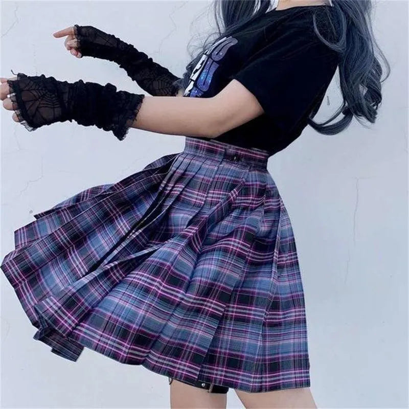 Purple Plaid Skirt