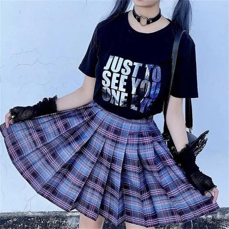 Purple Plaid Skirt