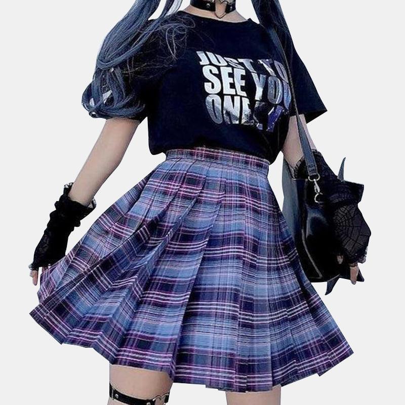 Purple Plaid Skirt