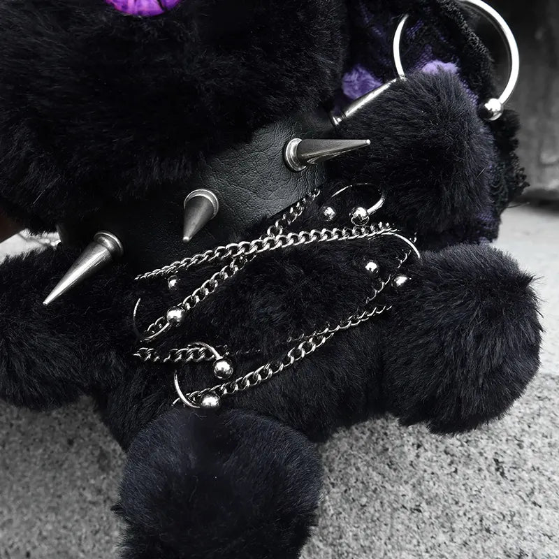 One-Eyed Doll Gothic Dark Plush Rabbit Crossbody Bag