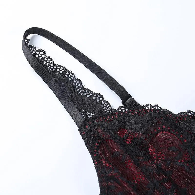 V-neck Strappy Lace Tank Top