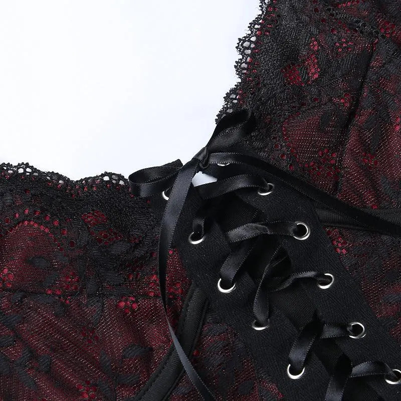 V-neck Strappy Lace Tank Top